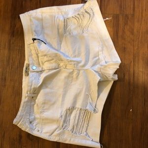 Charlotte Russe White Jean Shorts Ripped